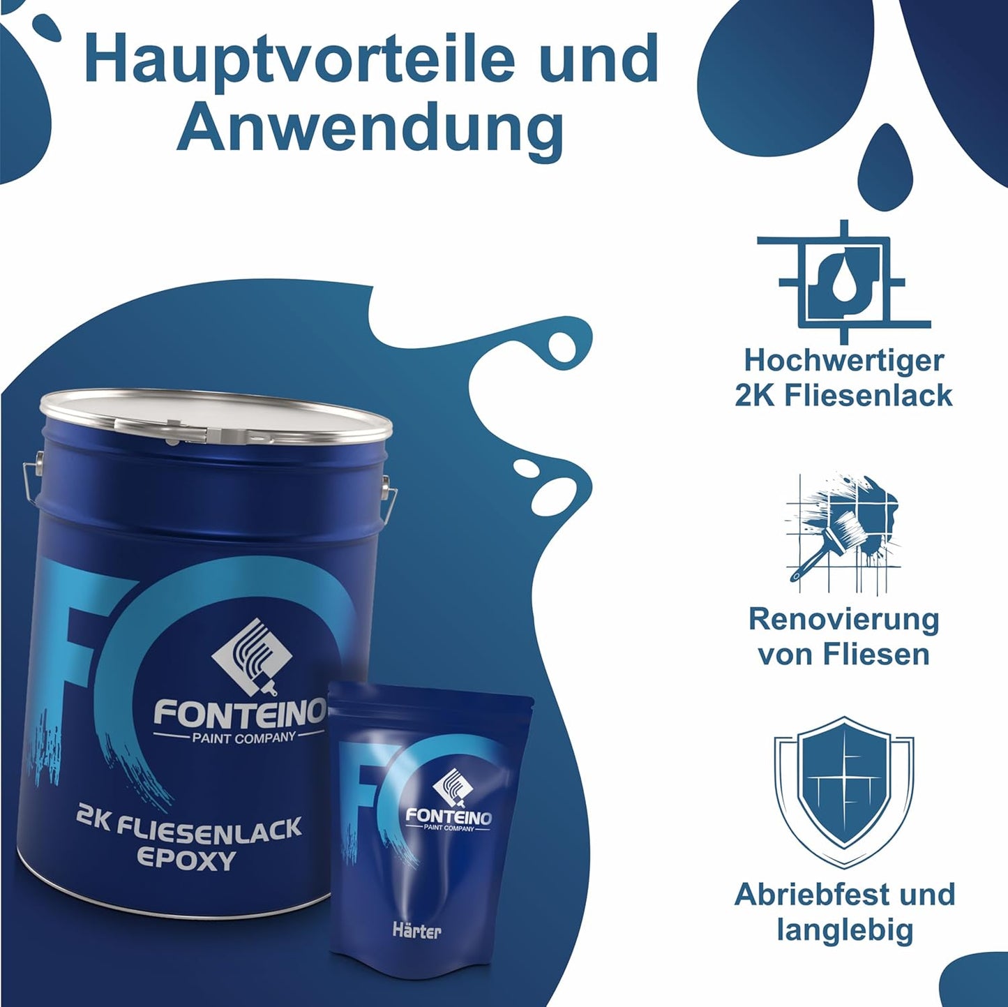 Fliesenlack Lichtgrau matt, 2.5 kg (1er Pack) Lichtgrau ähnl. RAL 7035