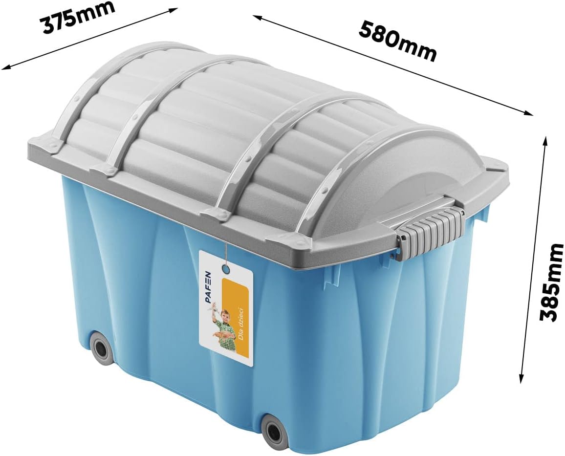 Spielzeugkiste mit Rollen, Blau Piratbox 49l
