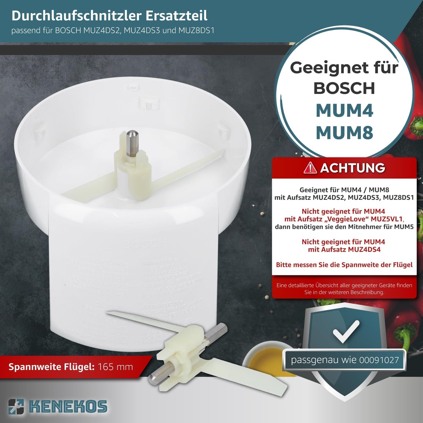 Flügelrad für Bosch Küchenmaschine, 2 Stück passend für MUM4 / MUM8