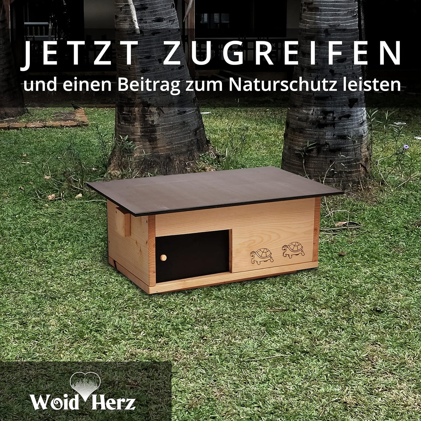 Premium Schildkrötenhaus aus Vollholz, Lasiert