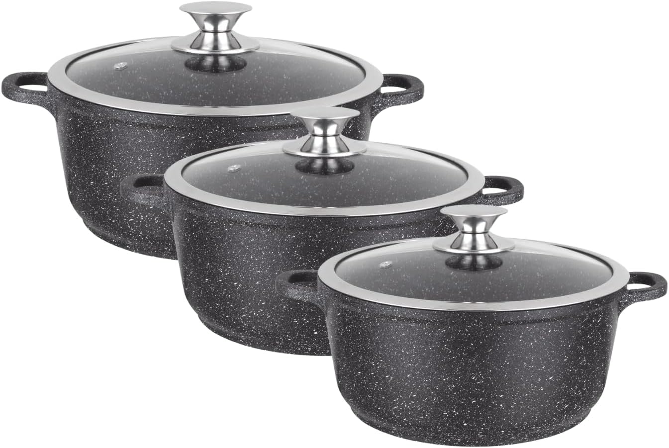 3-teiliges Kochtopf-Set, 20-24-28 cm Set mit 3 Kochtöpfen