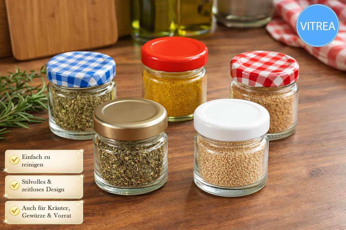 Mini Marmeladengläser mit Deckel (50 Stück, 37 ml), 37 ml 50