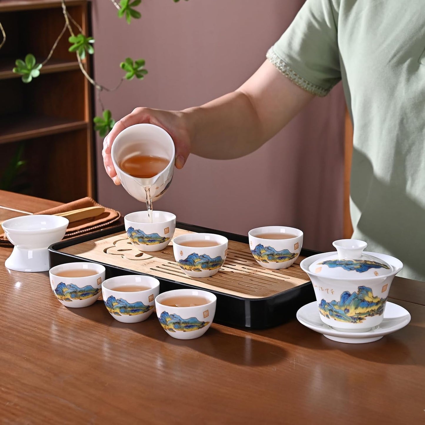 Traditionelles Chinesisches Teeset mit 6 Tassen, Qljs - Gaiwan