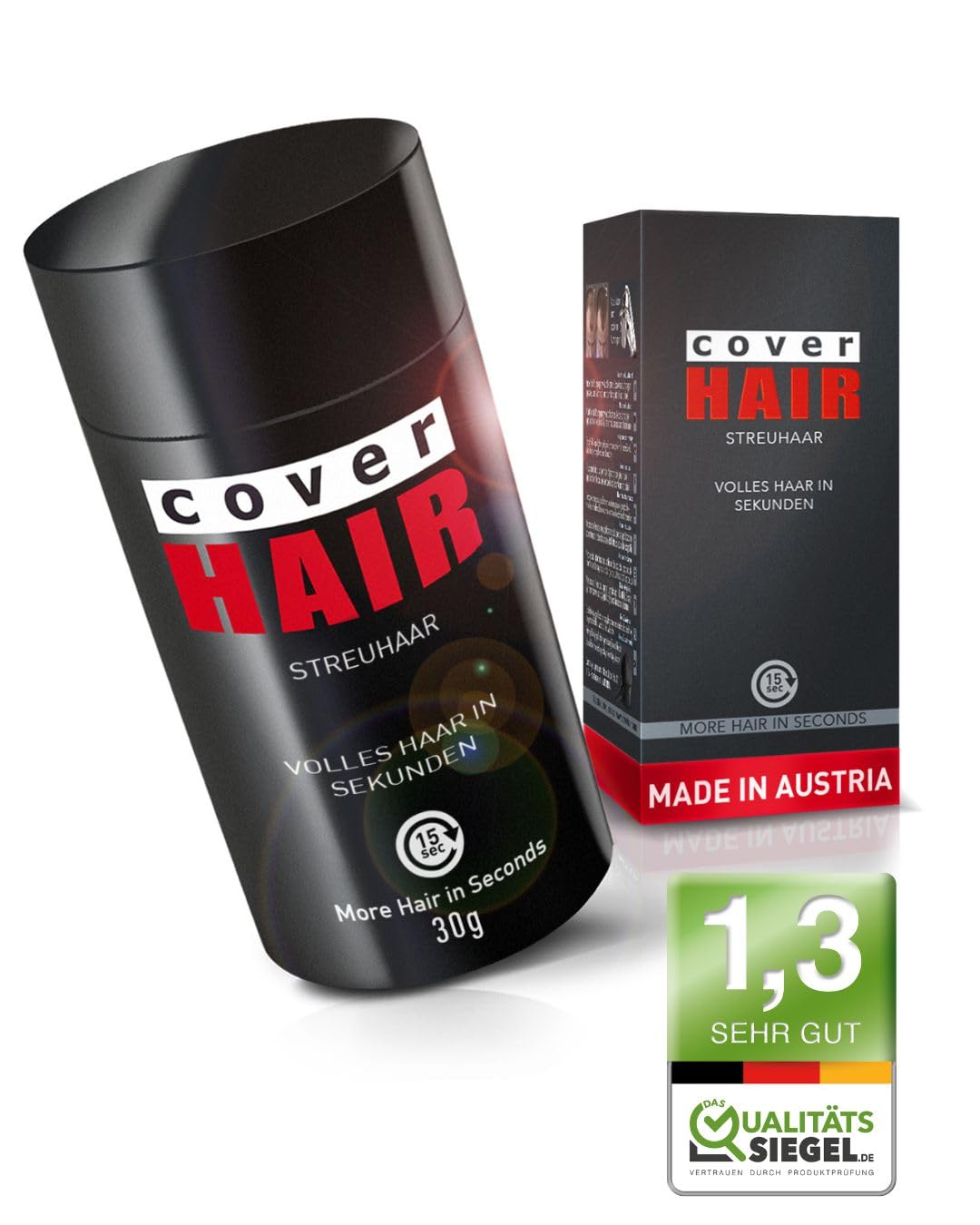 Streuhaar Starter-Set mit Fixierspray, Dunkelbraun