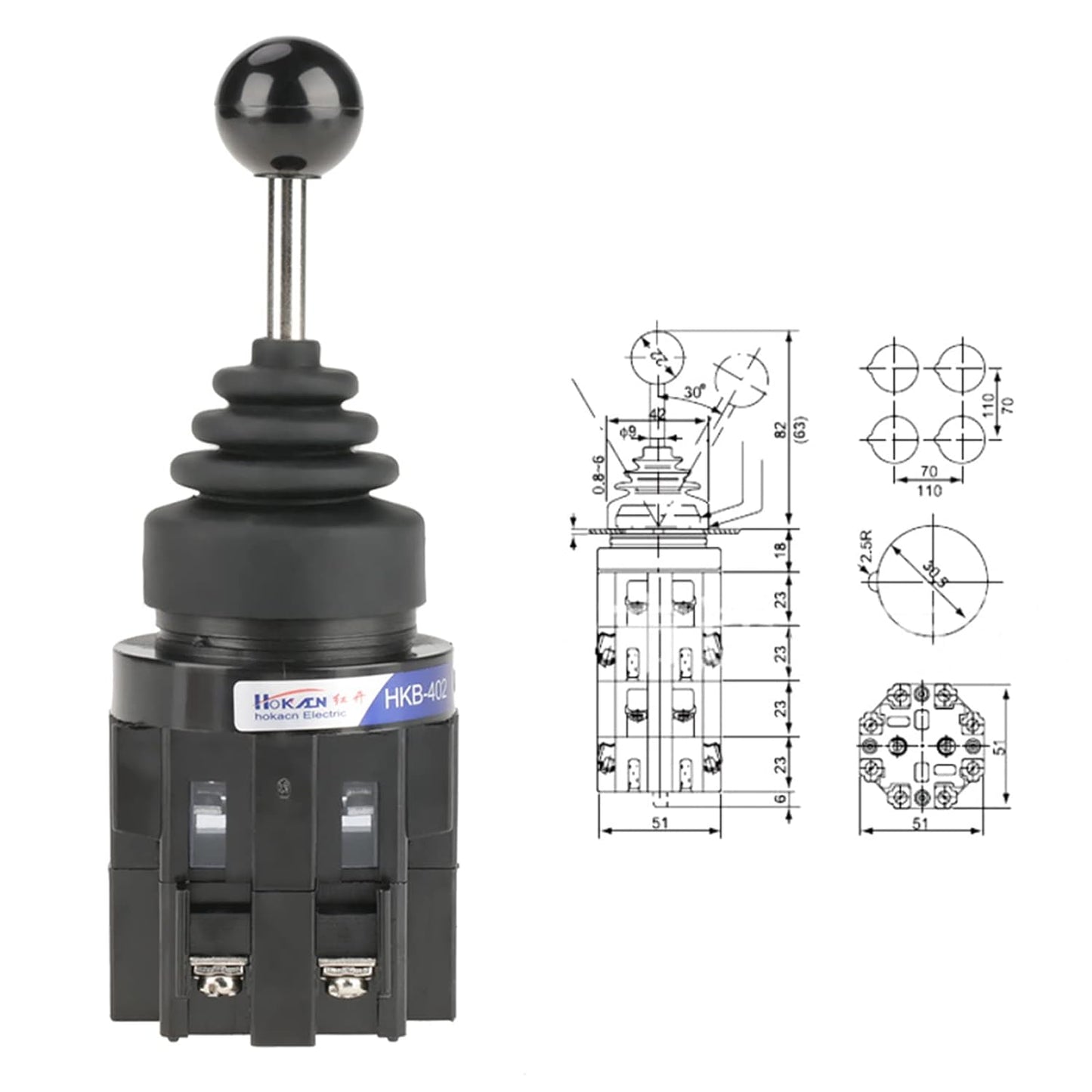 Hydraulischer 4-Wege-Joystickschalter mit Rückstellfeder