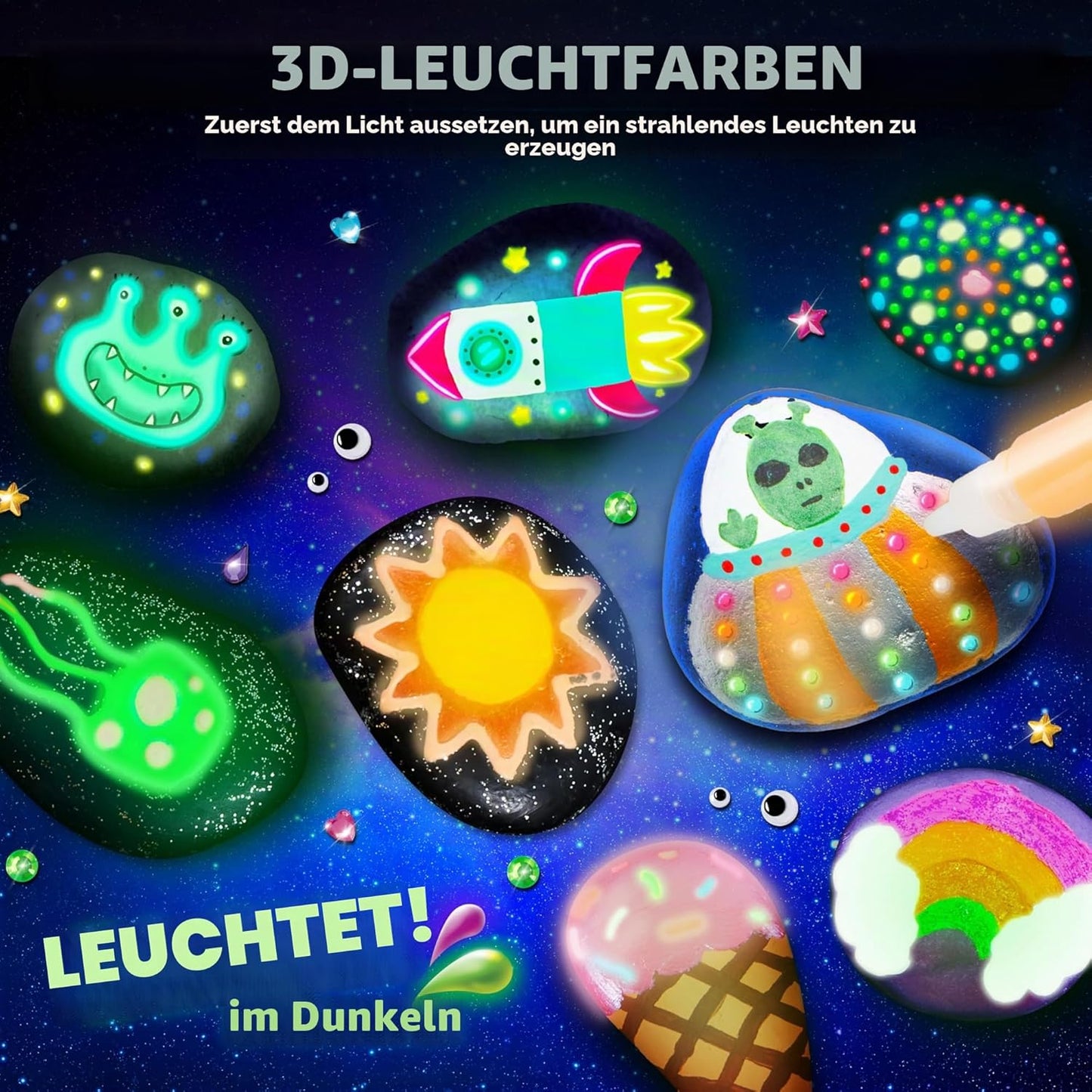 Steinmalerei-Set mit 18 Farben
