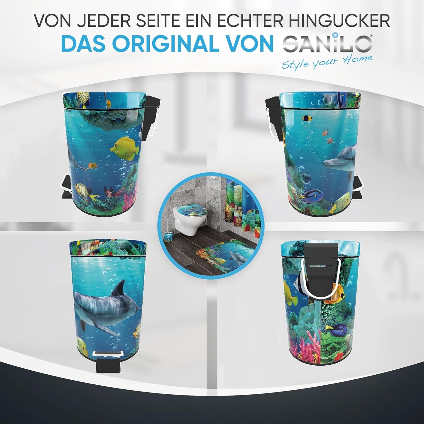 Kosmetikeimer mit Absenkautomatik, Delphin