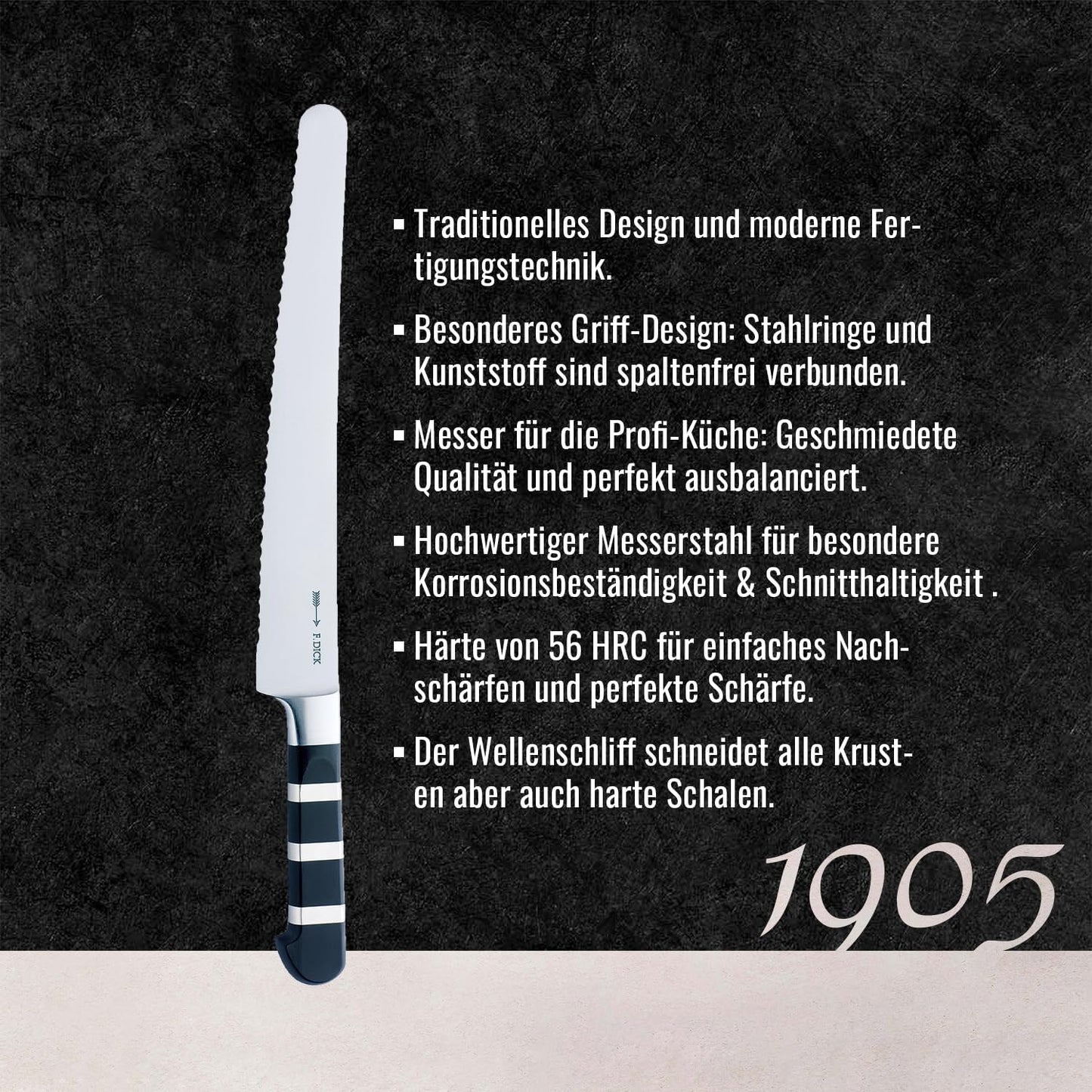 Universalmesser mit Wellenschliff, 26 cm
