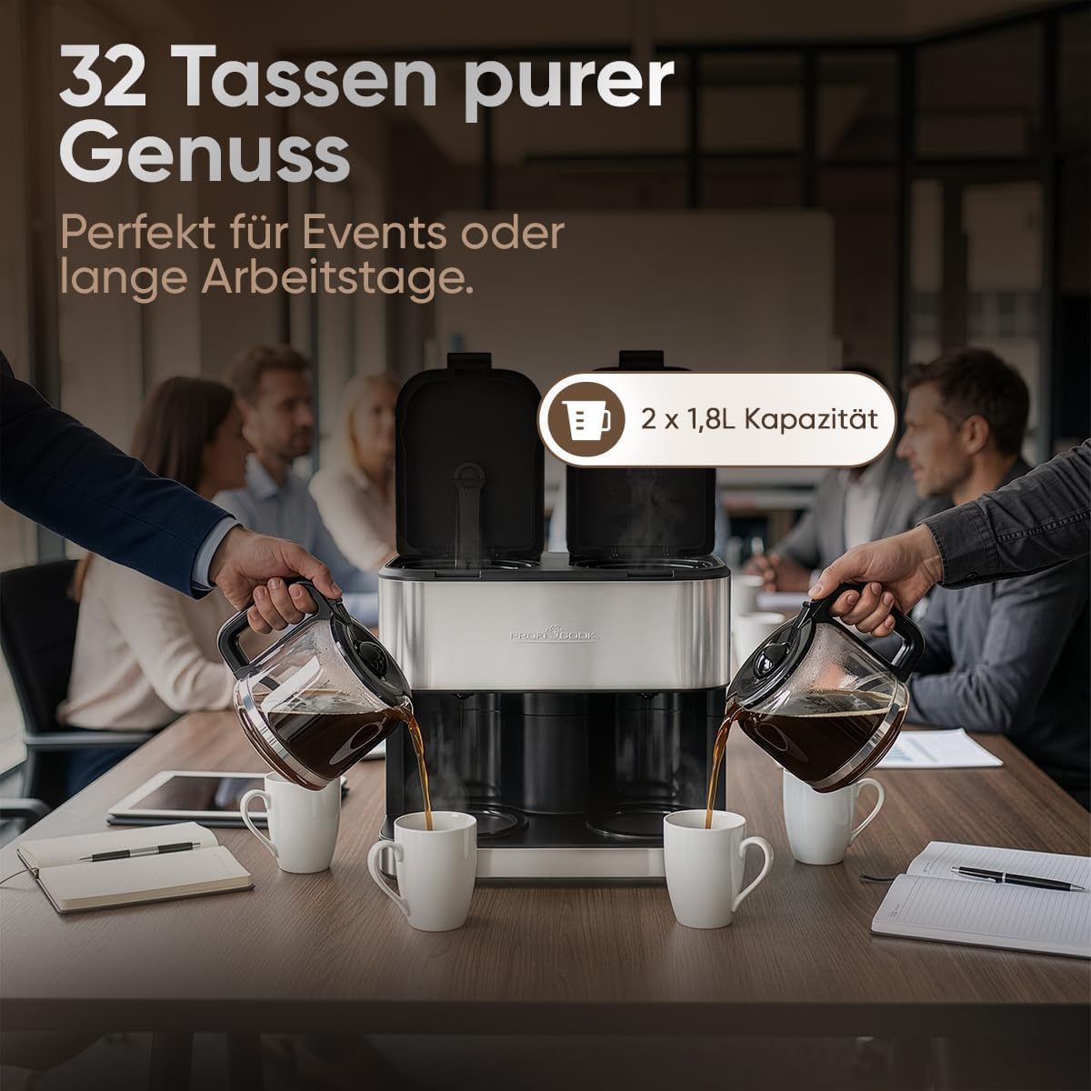 PC-KAD 1308 Doppel-Kaffeemaschine mit Nachtropfschutz