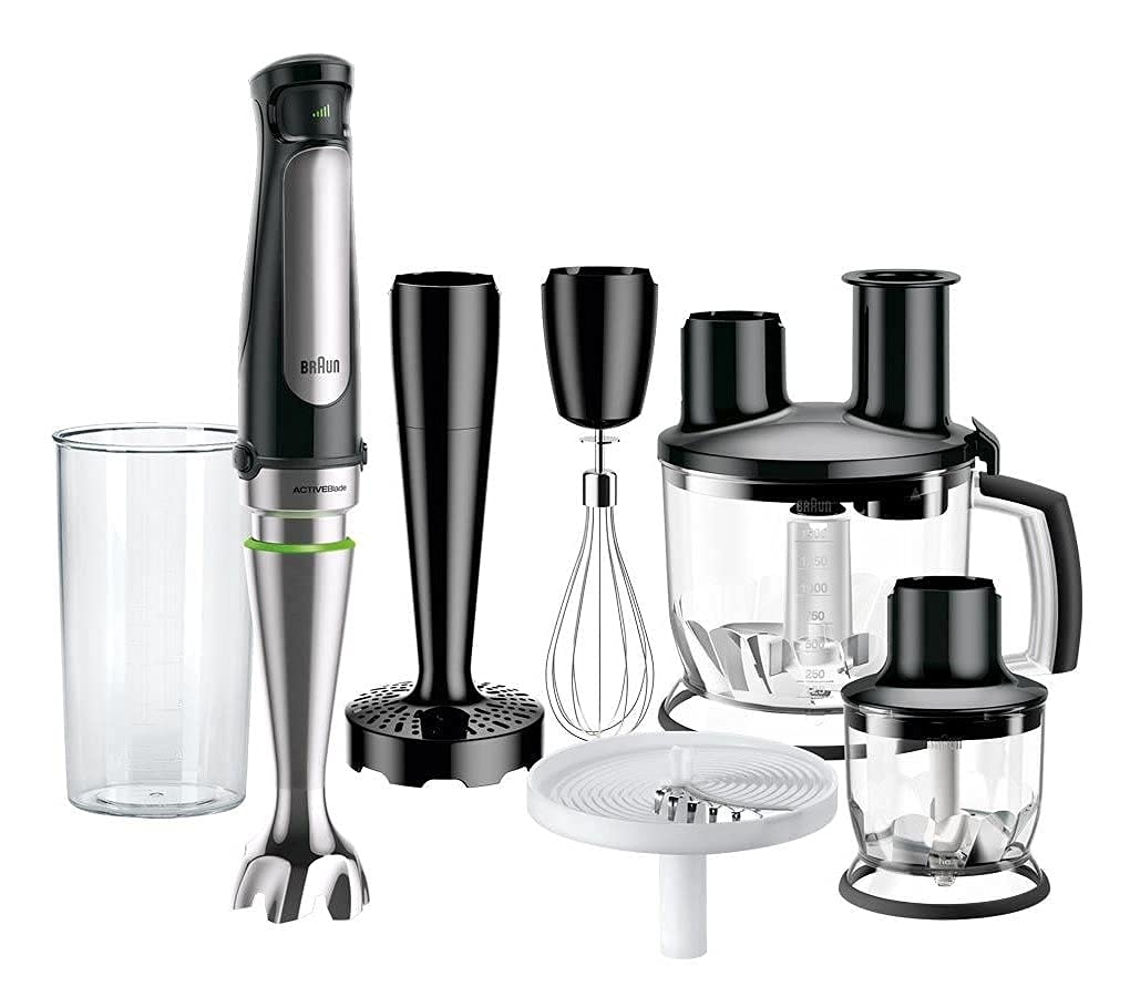 5-teiliges MultiQuick 7 Stabmixer-Set, Kartoffel- und Gemüsestampfer Schwarz