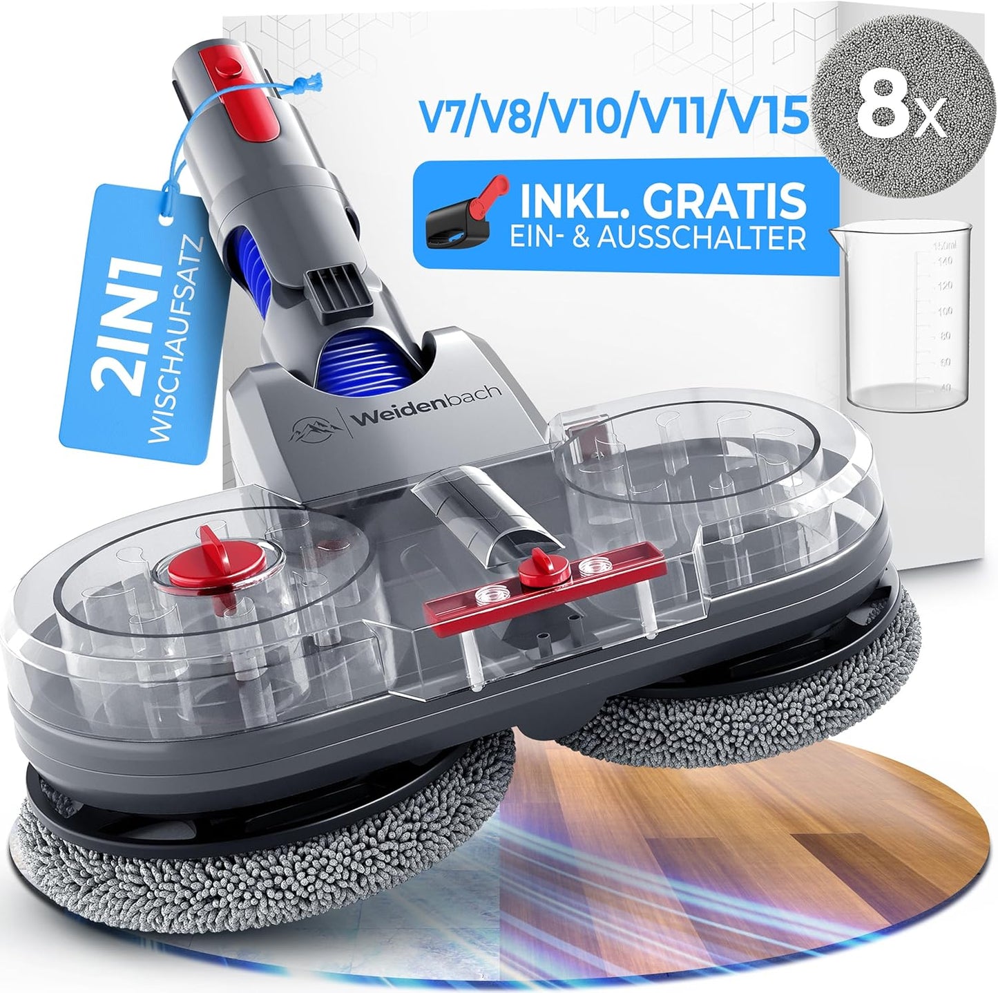Wischaufsatz für Dyson V7-V15, Gen5 Nass- und Trockensauger, V7/V8/V10/V11/V15/Gen5