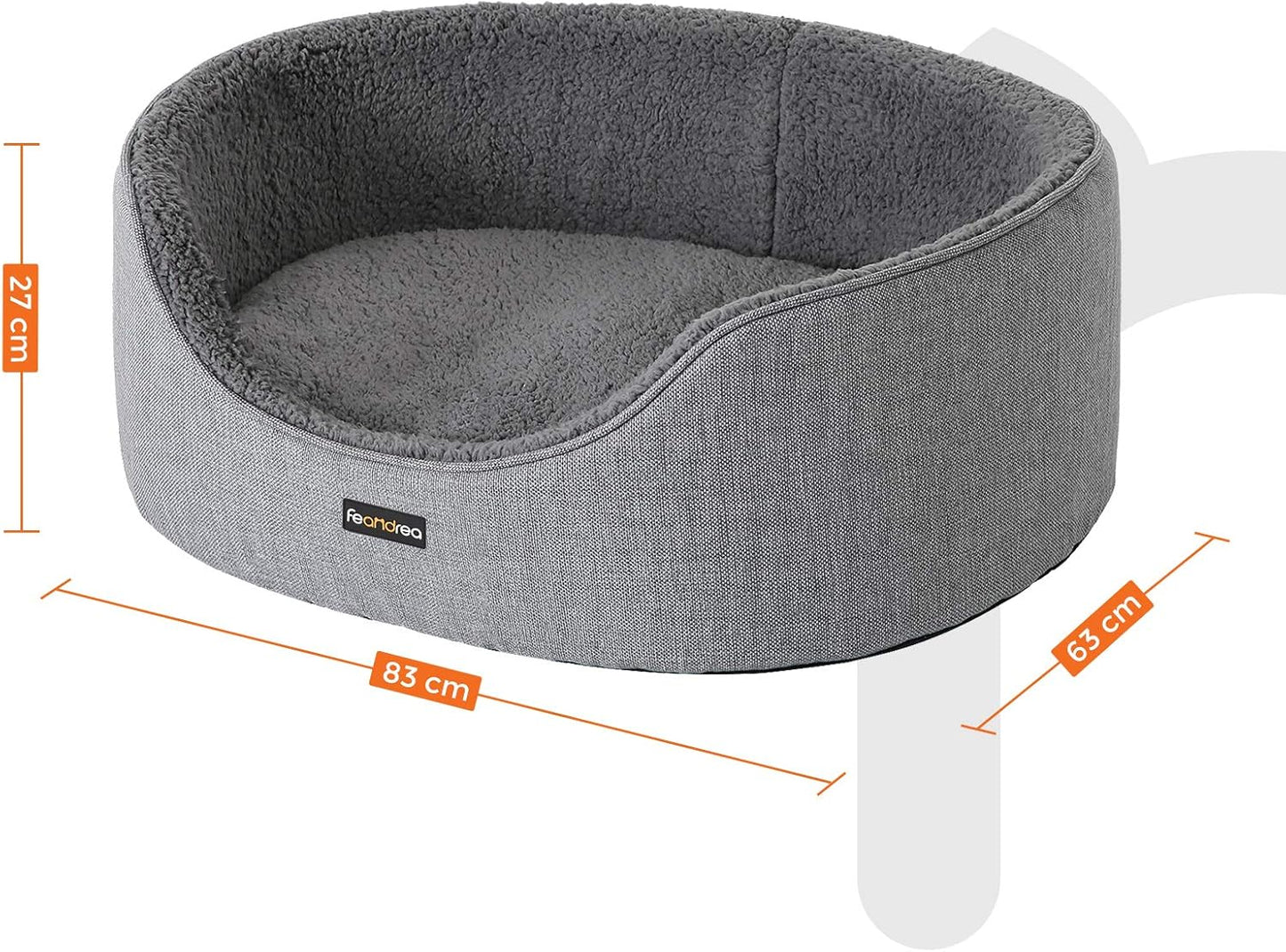 Hundebett, Grau L 83 x B 63 x H 27 cm