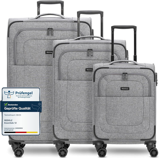 Essentials 12 THREE SET 4-Rollen Kofferset 3-tlg. mit Dehnfalte, Grey,Kofferset (3-teilig)4-Rad erweiterbar