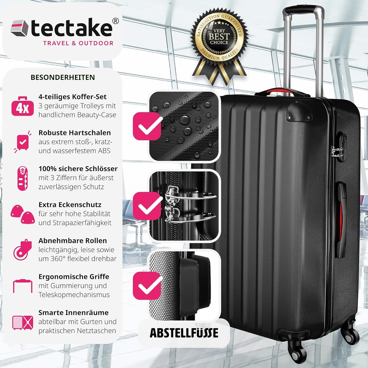 Hartschalenkoffer-Set, Schwarz | Nr. 403412