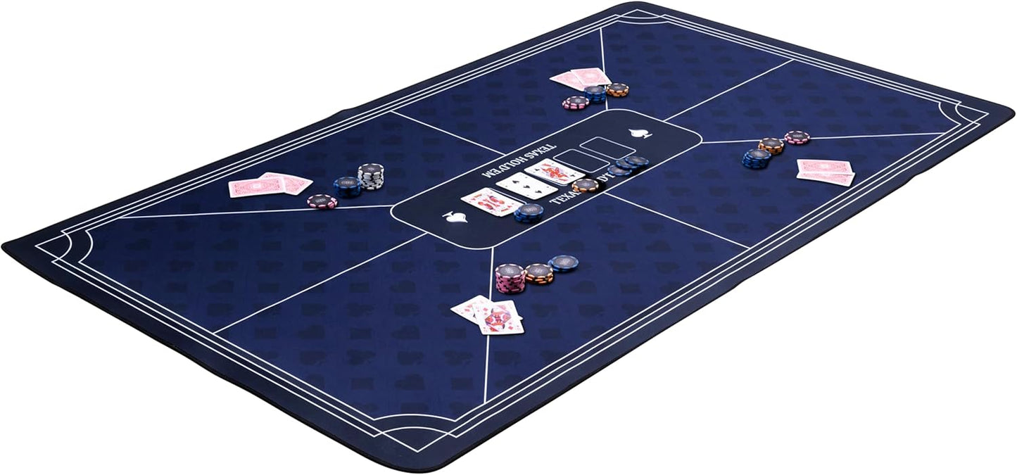 Pokermatte mit rutschfester Spielfläche, Blau 140x80cm