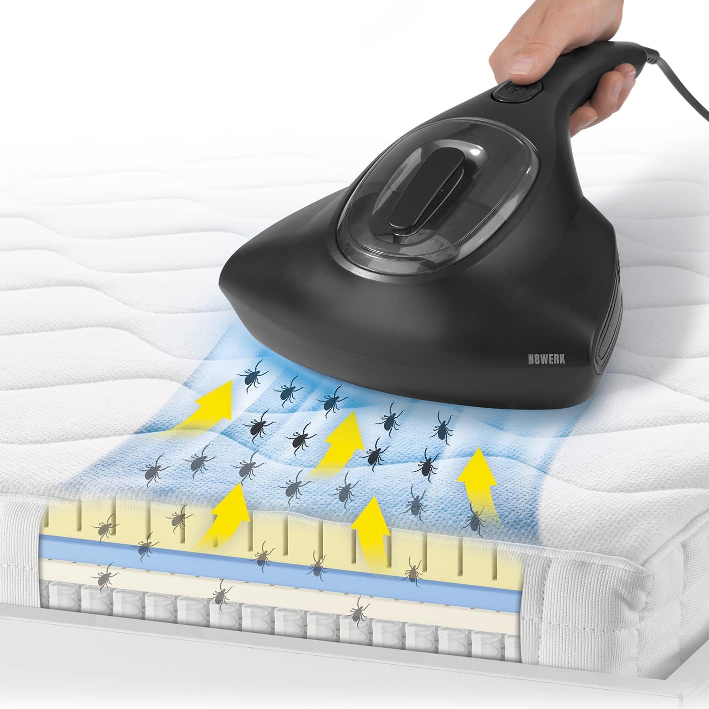 Milben-Handstaubsauger mit UV-C-Licht 300W, Midnight Black