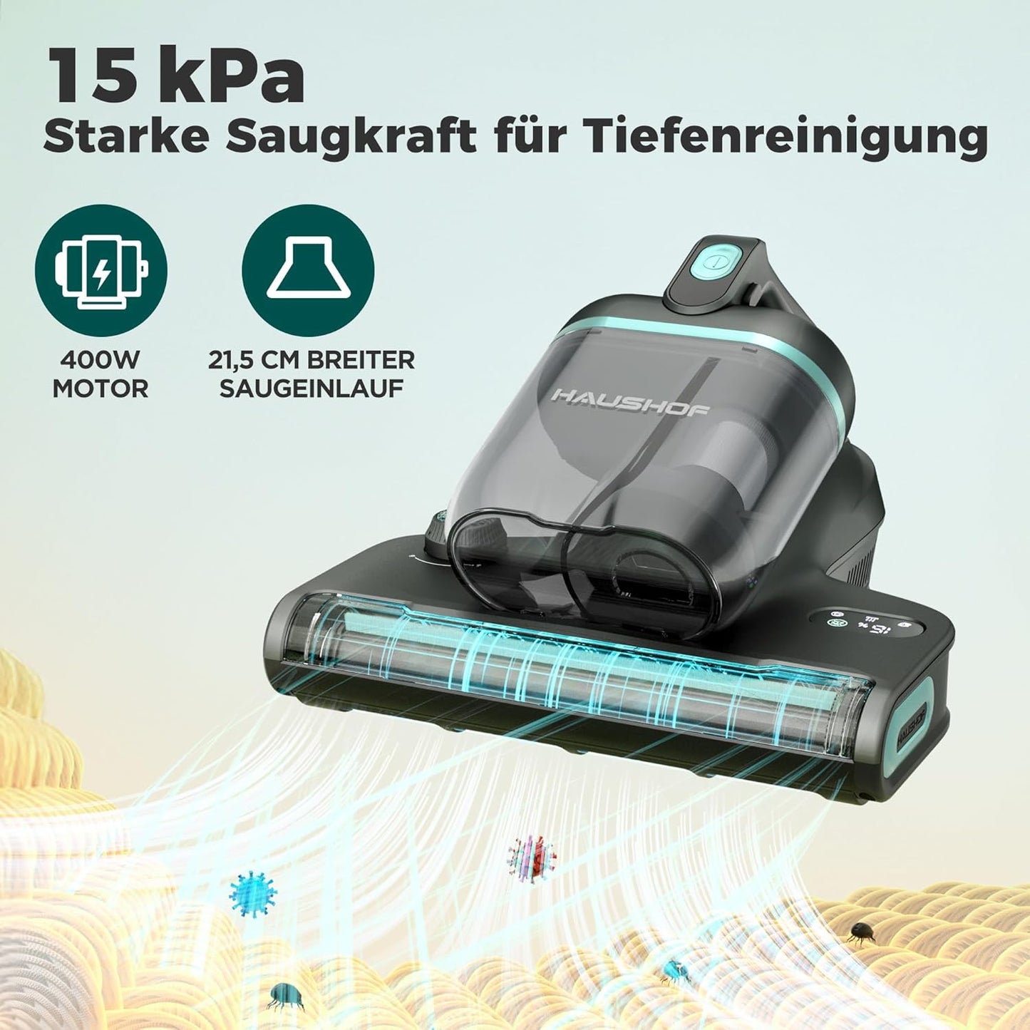 Milbensauger mit UV Licht und Heissluft-Funktion