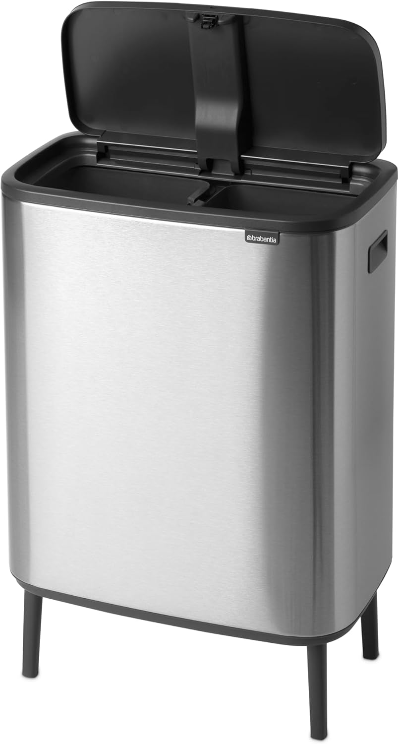 Bo Waste Bin, 2 Inneneimer (2 x 30L) Matt Steel Fingerprint Proof