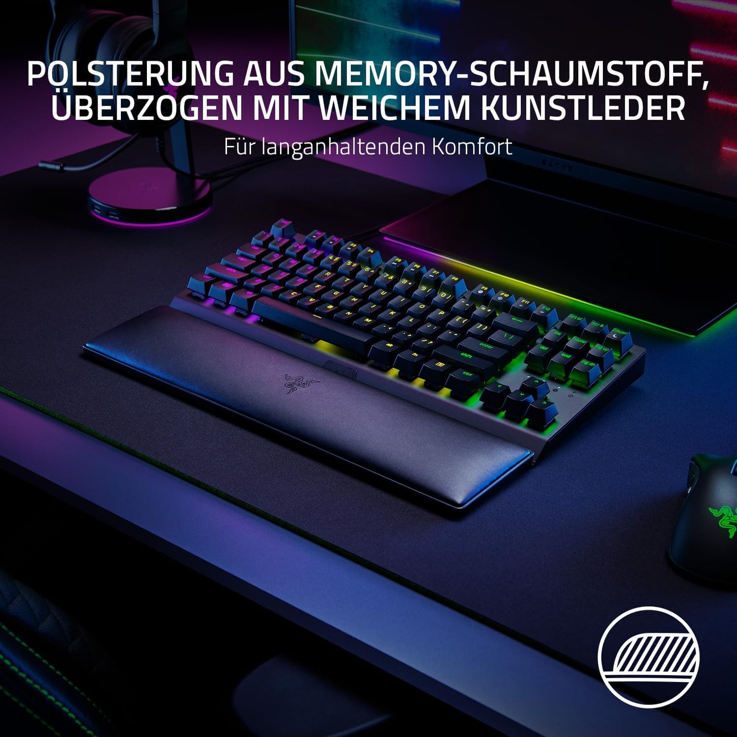 Ergonomische TKL-Handballenauflage, Handballenauflage (Tenkeyless) Einfarbig