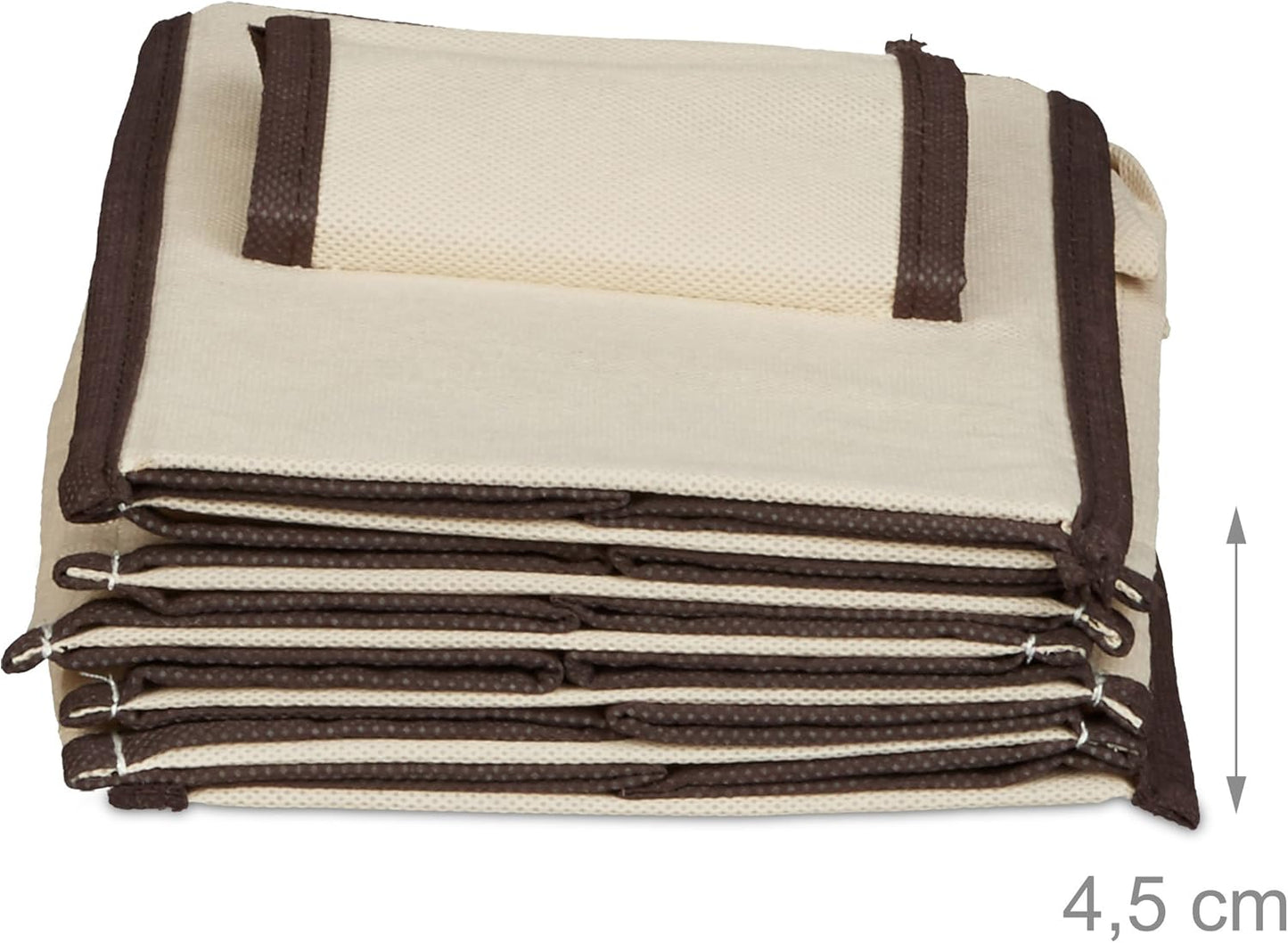 3er-Pack Hängeregal mit 6 Fächern und 2 Schüben, Beige, Dunkelbraun