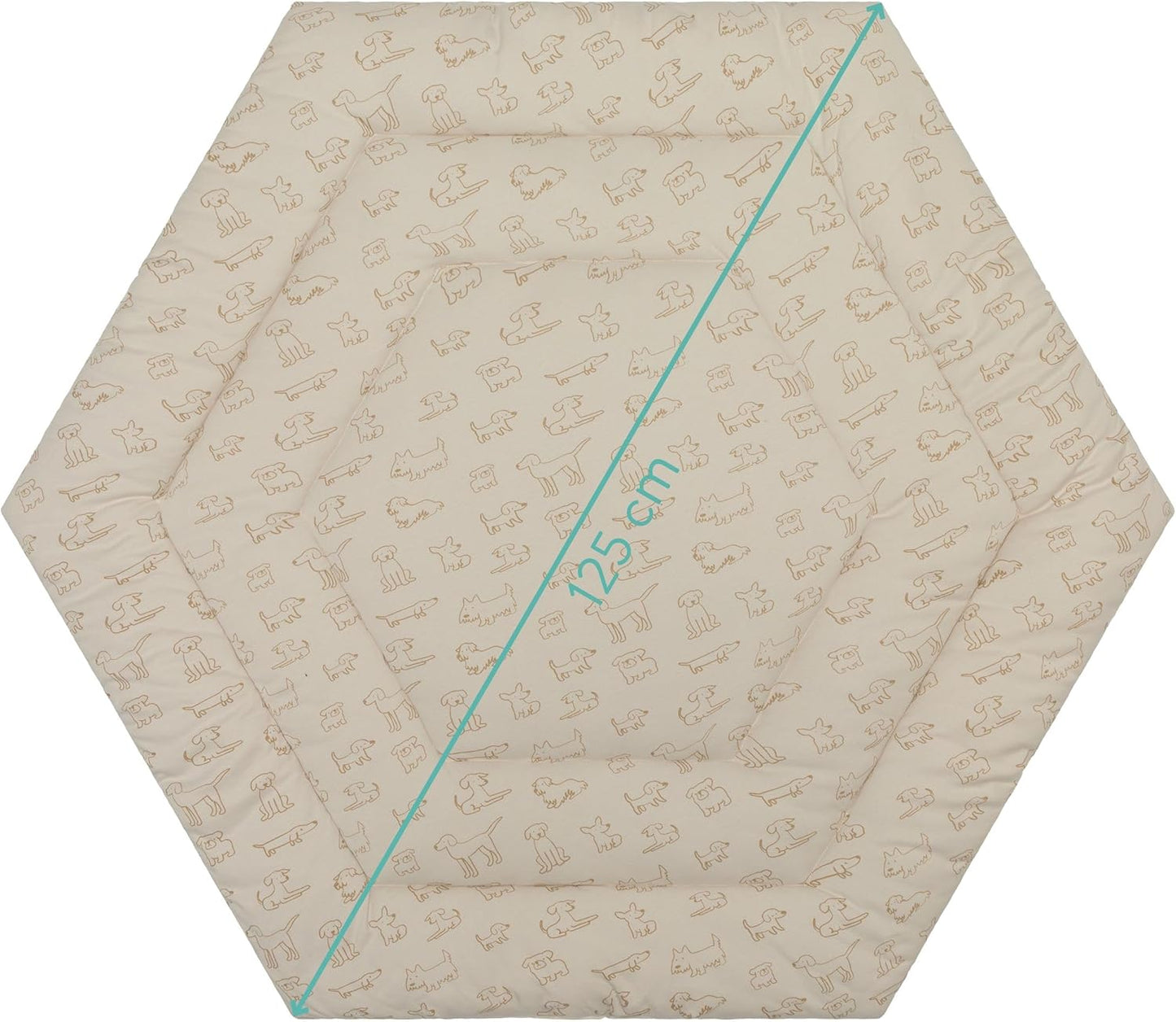 Einlage für 6-Eck Laufstall, Hund Beige