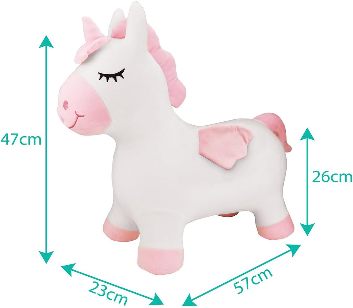 Aufblasbares Hüpf-Einhorn mit Pumpe, Einhorn - Mit Hülle _A
