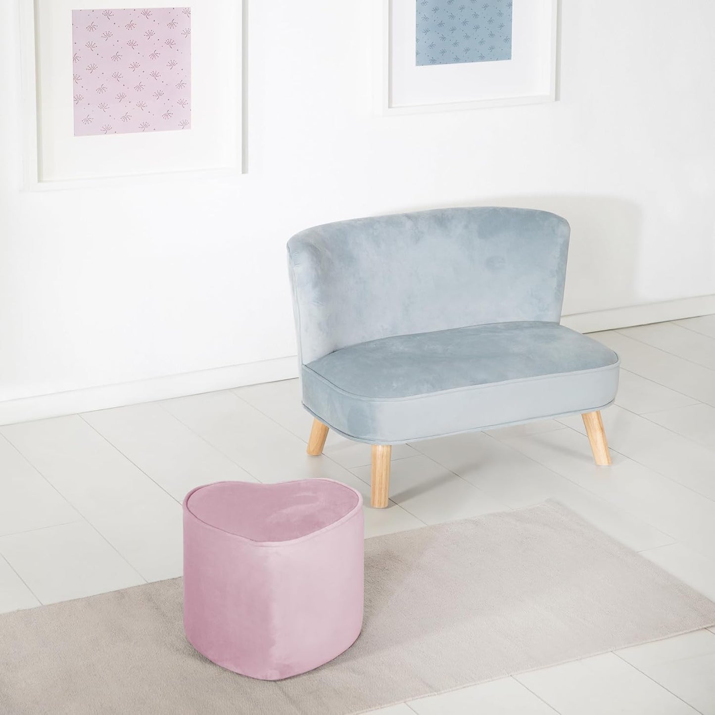 Kinderhocker in Herzform, Herzform Rosa/Mauve