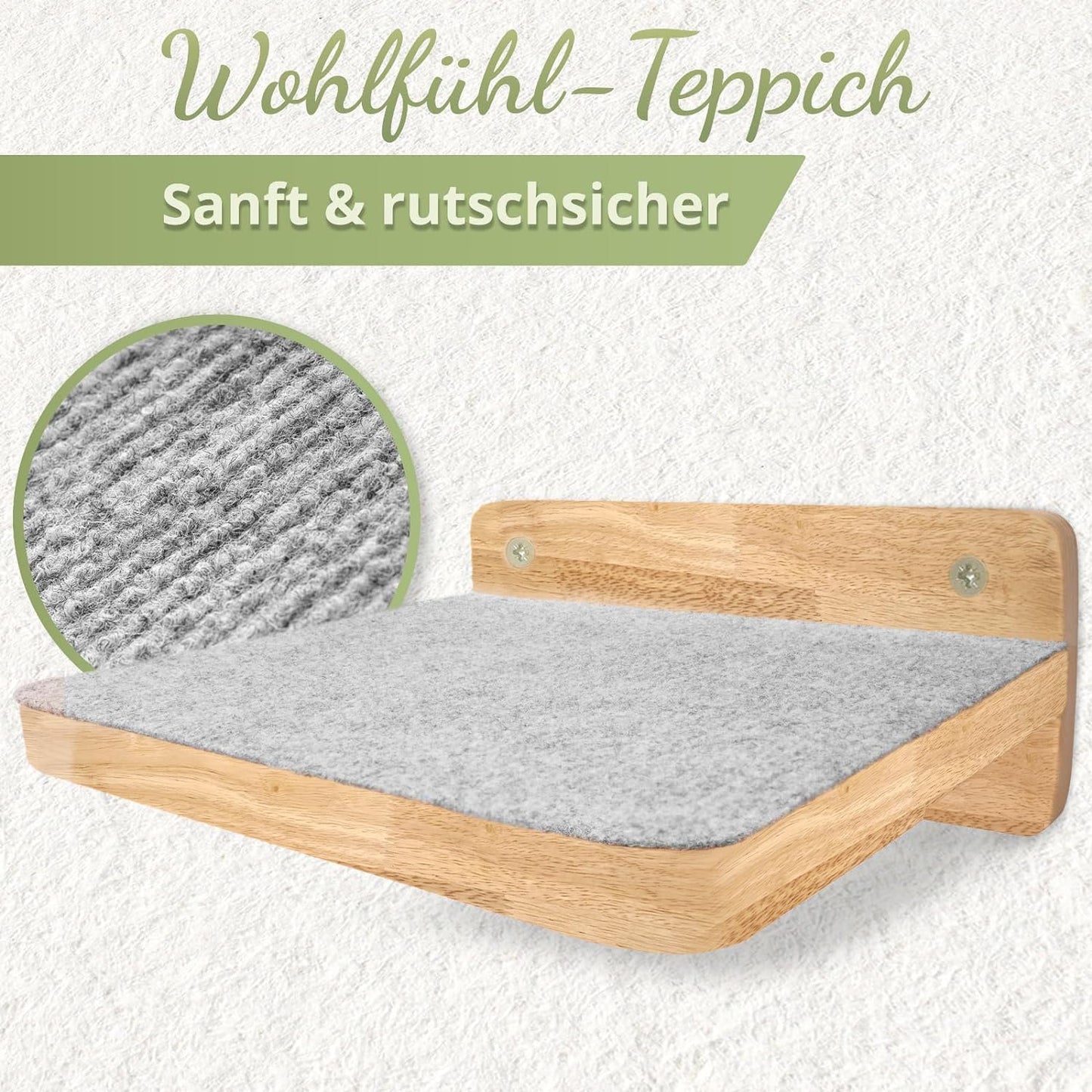 Katzen Kletterwand-Set, Katzentreppen XL Massivholz