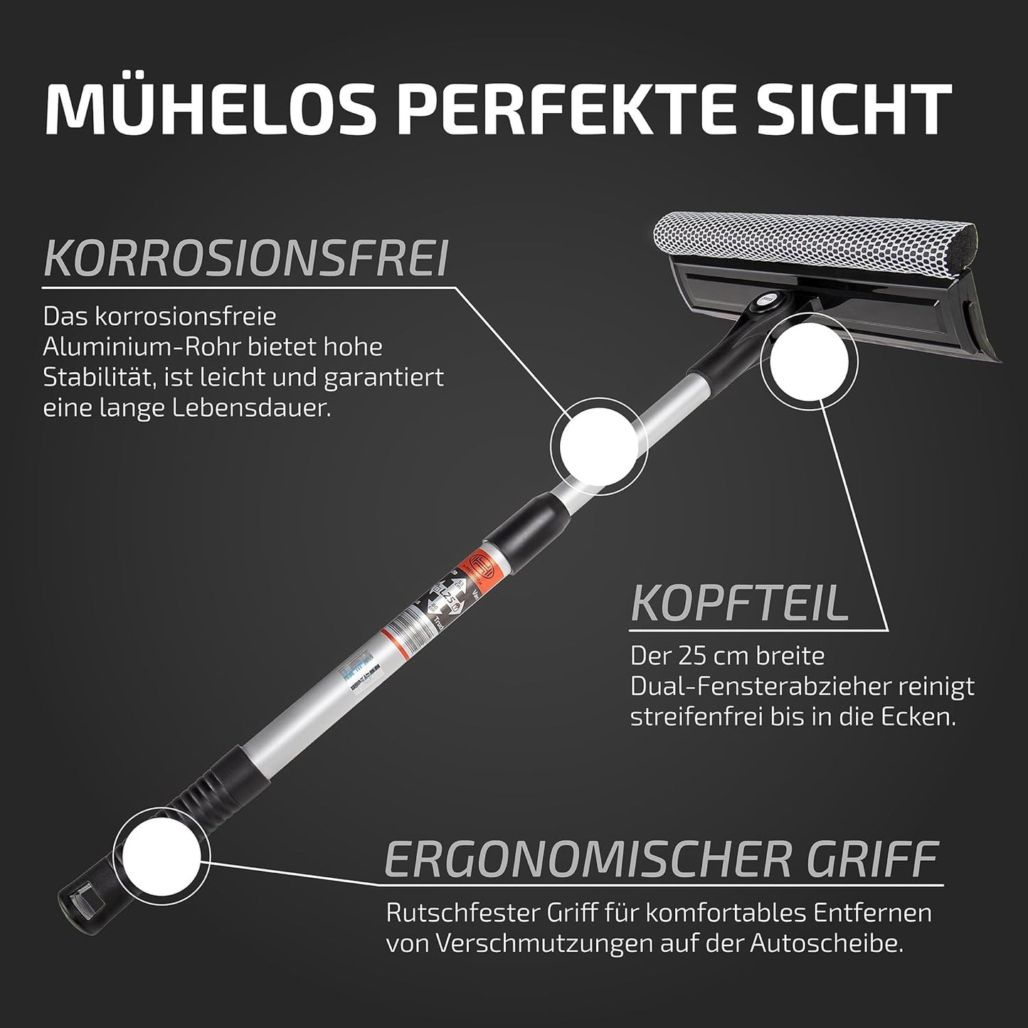 Scheibenreiniger mit Teleskopgriff, L25 (25x80cm) 1