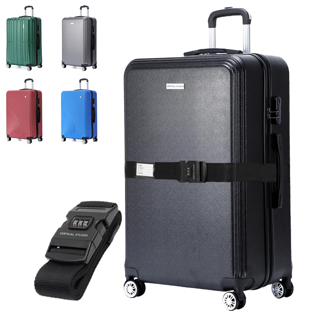 Hartschalenkoffer mit Zahlenschloss und Rollen, 28" Bergen Schwarz