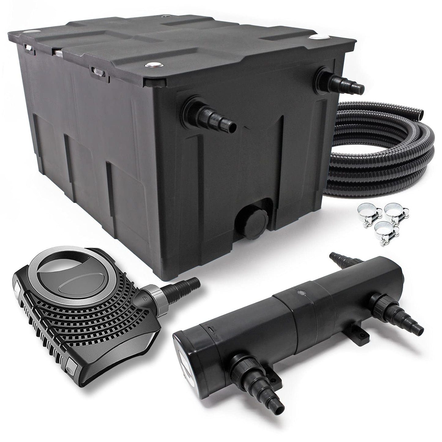Teichfilter-Komplettset CBF-550 bis 60000L mit Pumpe und Klärer