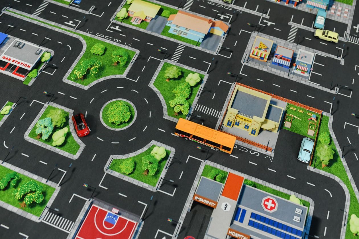 Spielteppich Strasse, Grau Oder Schwarz