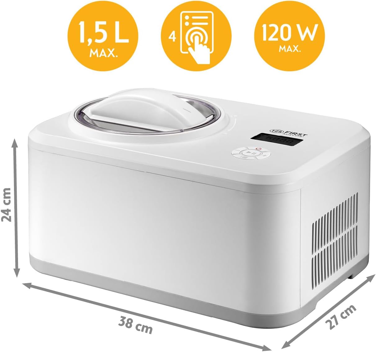 Eismaschine & Joghurtbereiter mit Heizfunktion FA-5105-2, 1,5 Liter