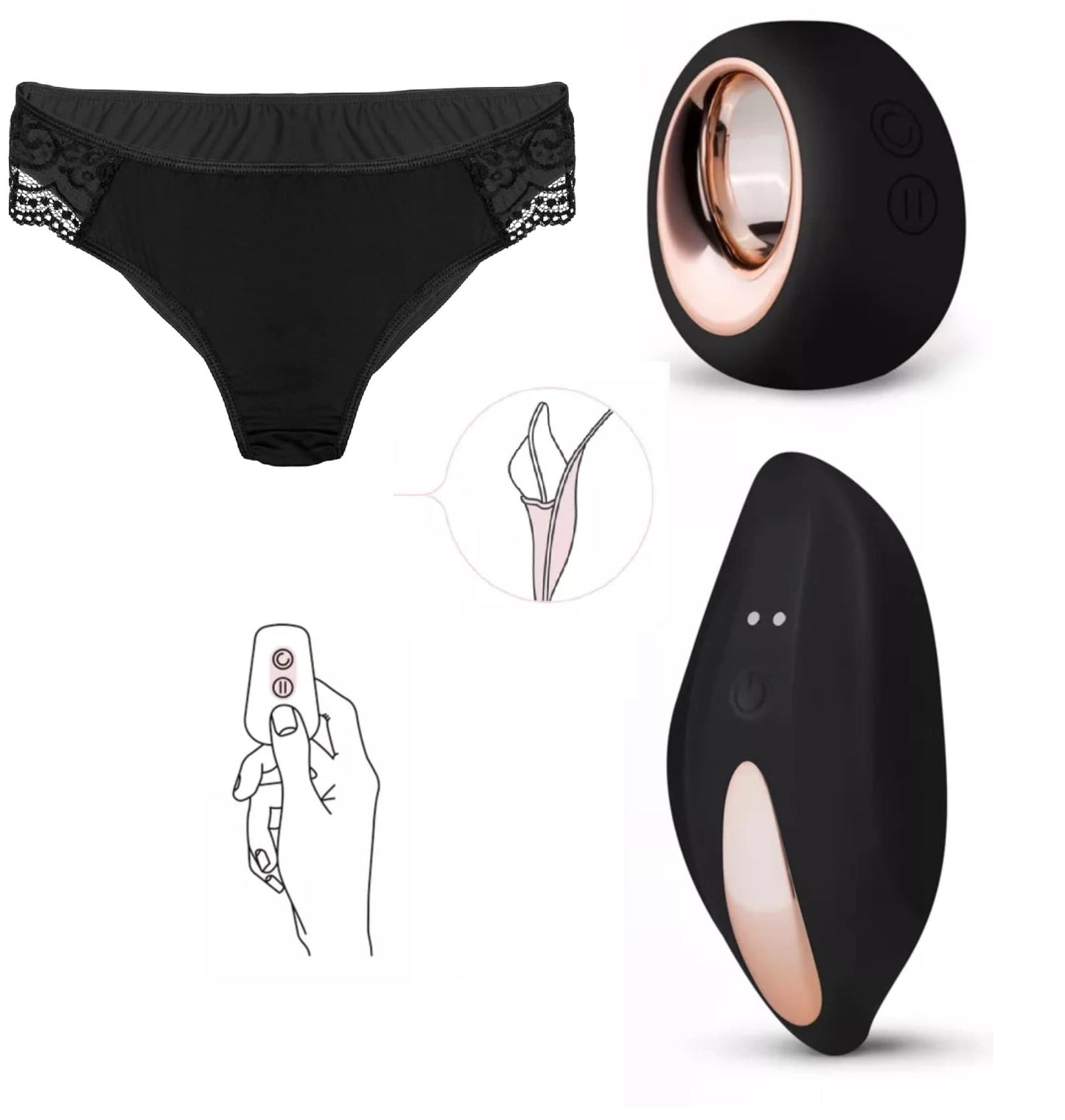 Kabelloser Paar-Vibrator mit Fernsteuerung, Panty