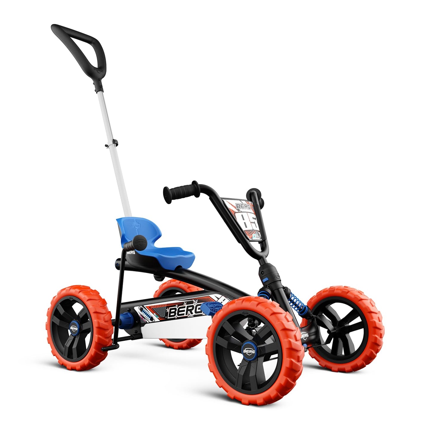 Pedal-Gokart Buzzy 2-in-1 mit Schubstange, Blue/Orange