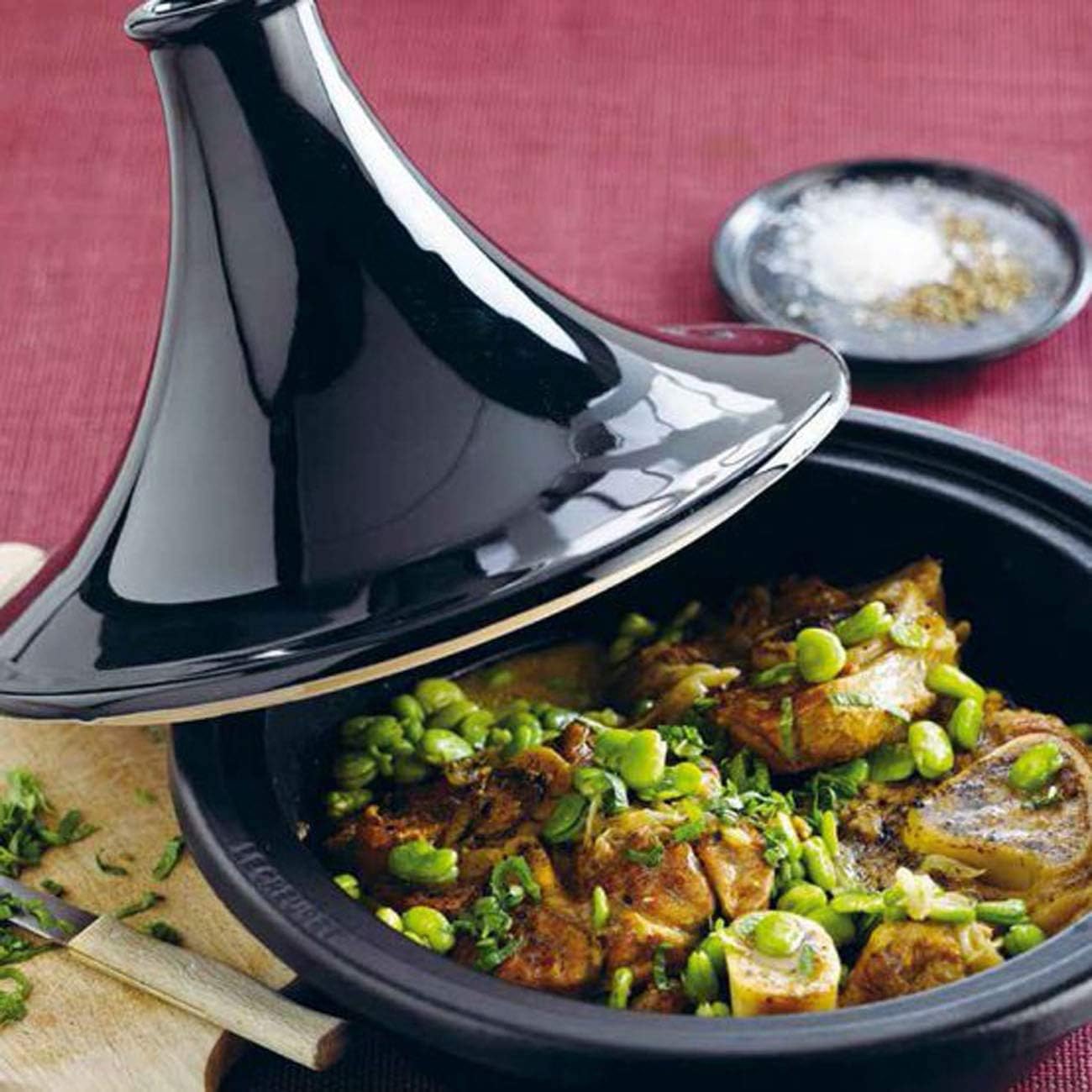 Gusseisen-Tagine, 31 cm Schwarz
