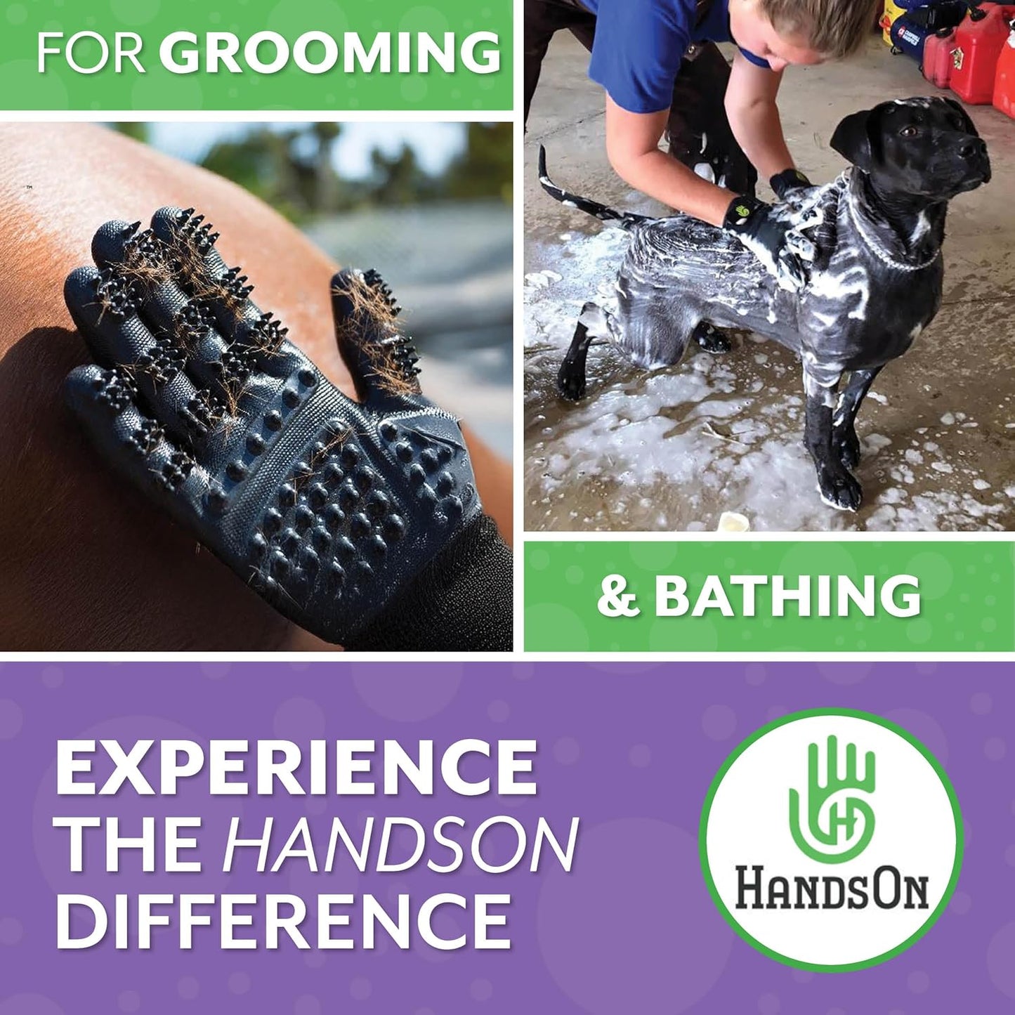 HandsOn Gloves Noppenhandschuh, Schwarz Mittel