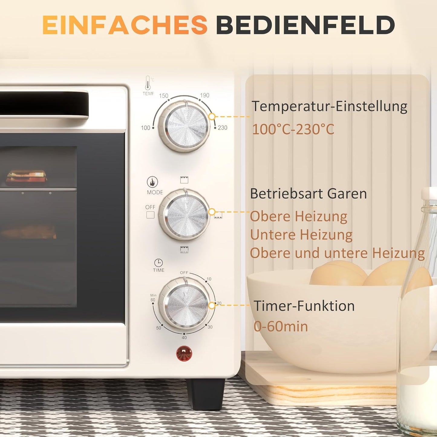 Minibackofen, Cremeweiss
