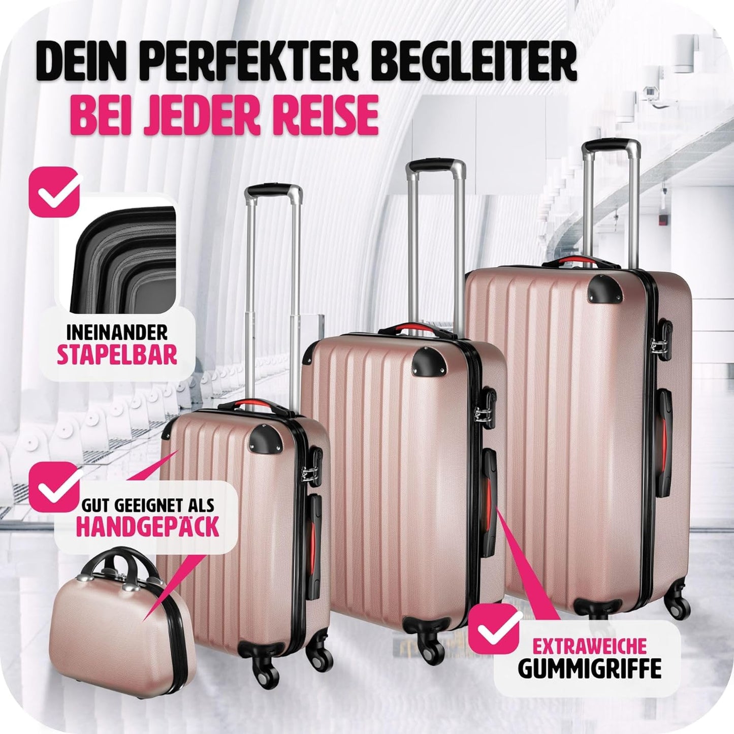 800763 Kofferset 4-TLG, Roségold | Nr. 403409