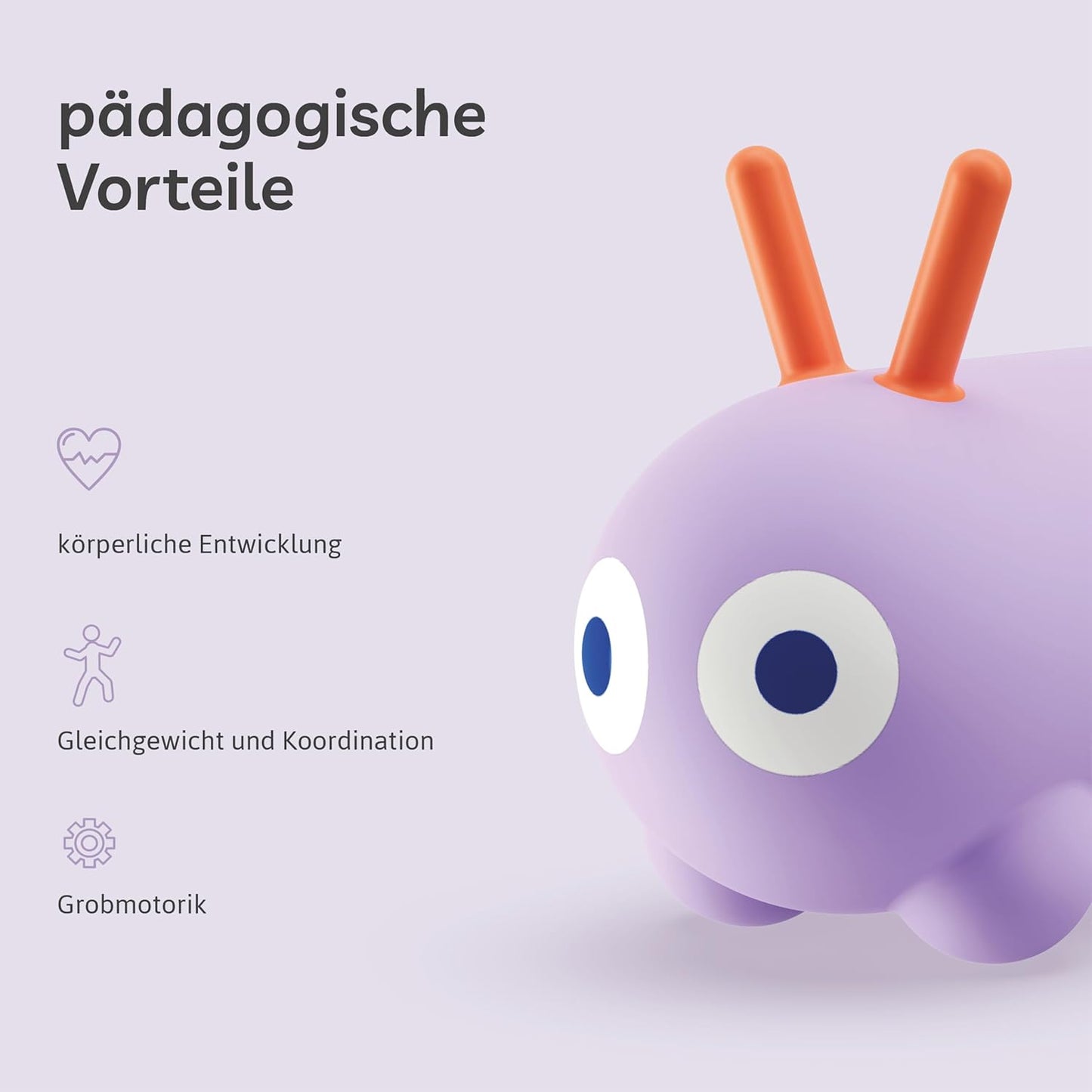 Aufblasbares Skippi-Sprungtier inkl. Pumpe, Lavendel