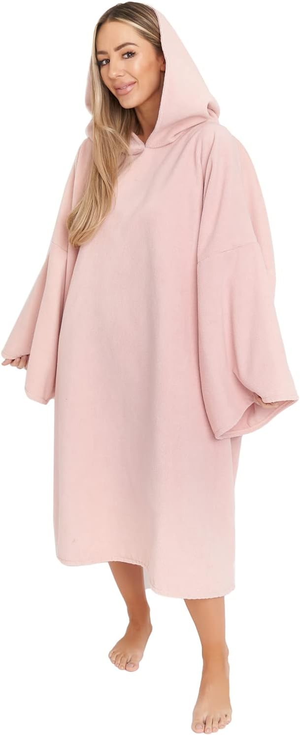 Handtuch-Poncho mit Kapuze, Einheitsgrösse Erröten Rosa
