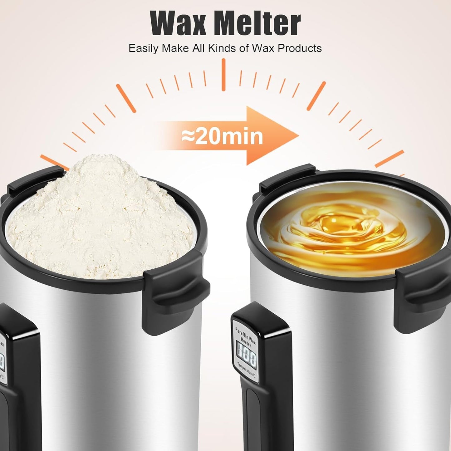 ML-15K Kerzenwachs-Schmelzer 10L mit Temperaturregler, Auslaufhahn & Rührlöffel