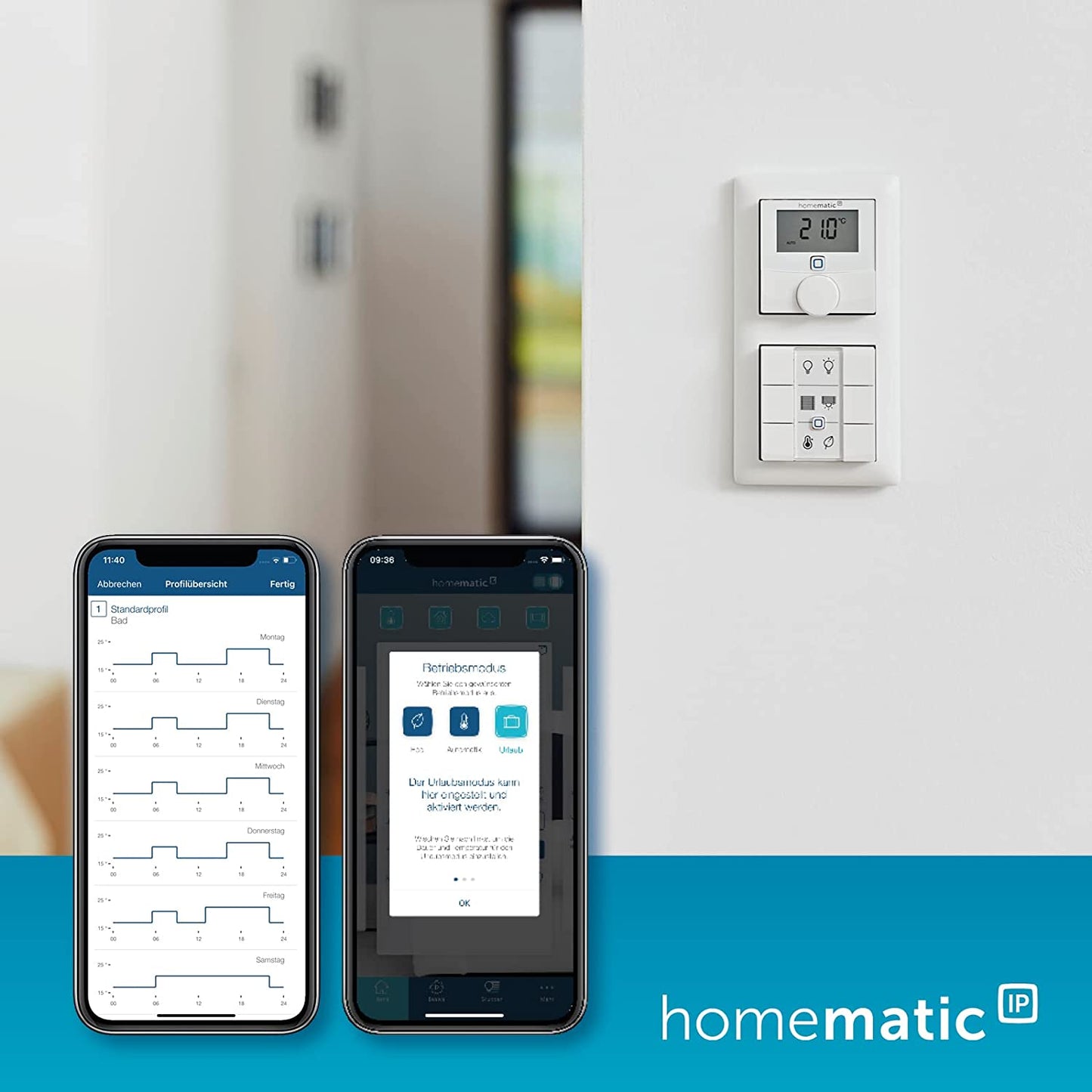 Wandthermostat mit Luftfeuchtigkeitssensor (HMIP-WTH-1)