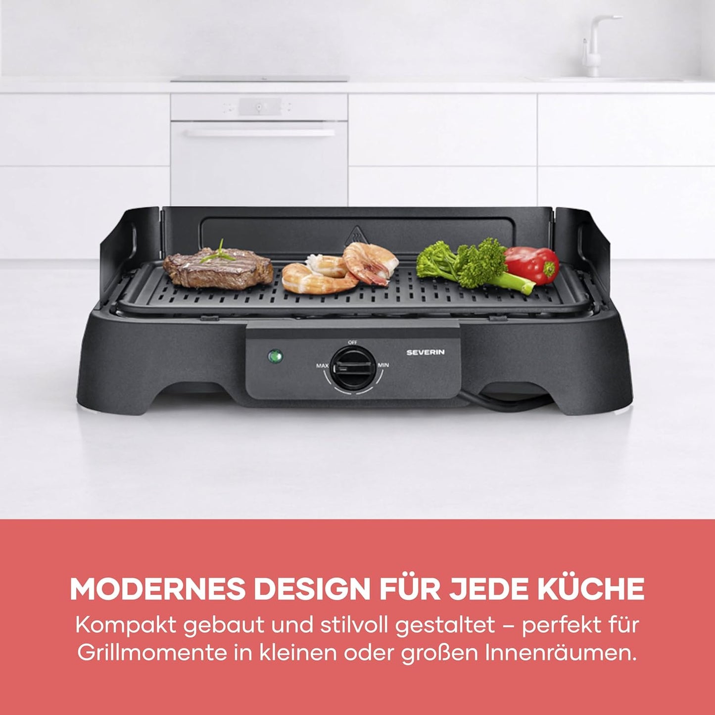 Tischgrill PG 8595, NEU 2026: Aluminium-Grillplatte