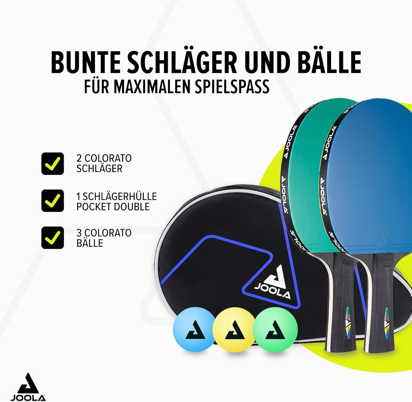 Tischtennisschläger-Set für Familien & Profis, DUO COLORATO Single