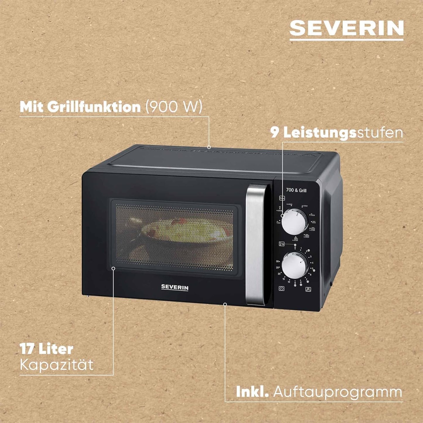 7781 Mikrowelle, 2-in-1 (Mikrowelle+Grill), 17L