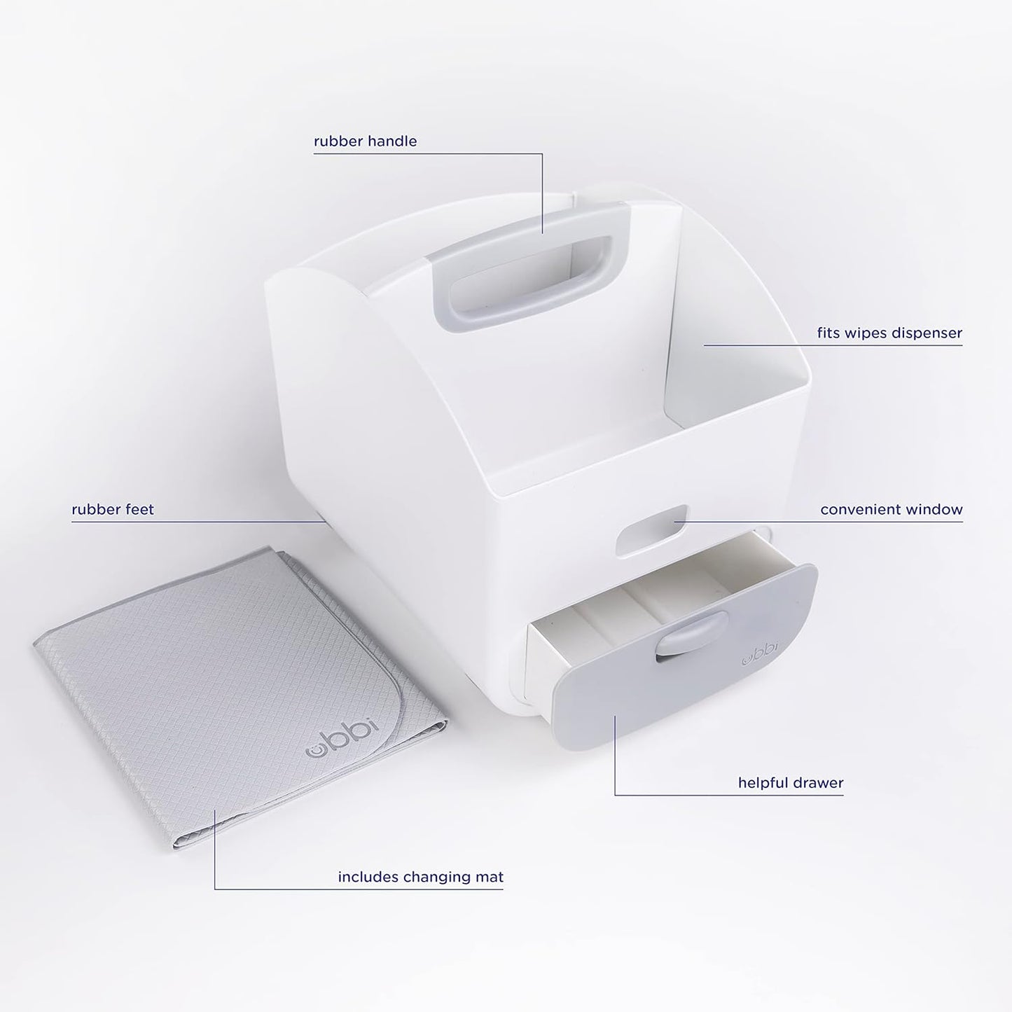 Wickeltisch-Caddy, Grey Nappy Caddy