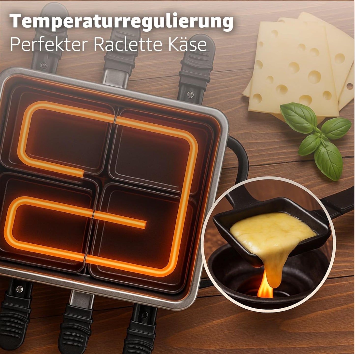 Raclette-Fondue-Set für 8 Personen, Fondue Set