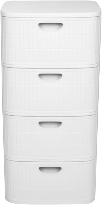 Rollbarer Schubladenschrank mit 4 Schubladen, Weiss