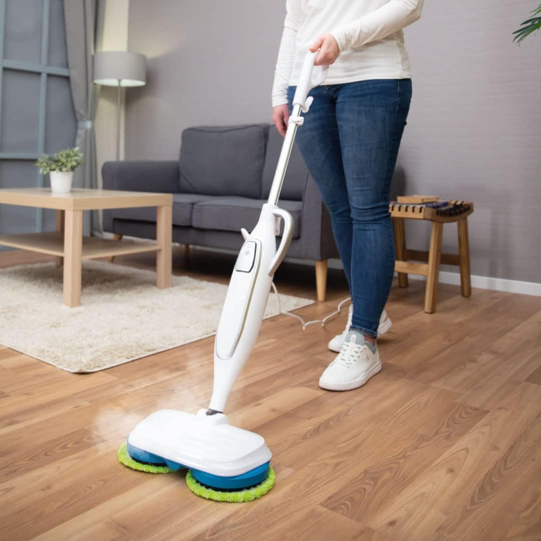Steam Twister - Rotierender Dampfreiniger mit Zubehör-Set, Steam Twister weiss